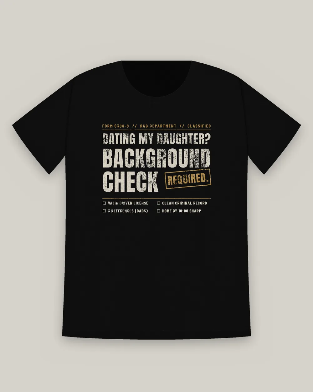 Background Check Required Tee, Black, view 5
