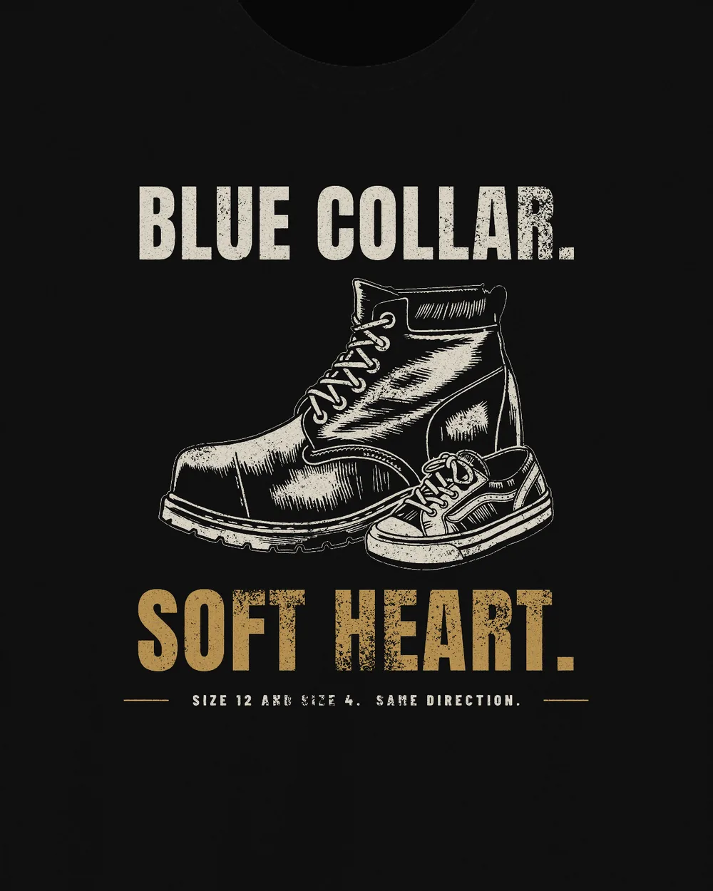Blue Collar. Soft Heart. Tee, Black, view 5