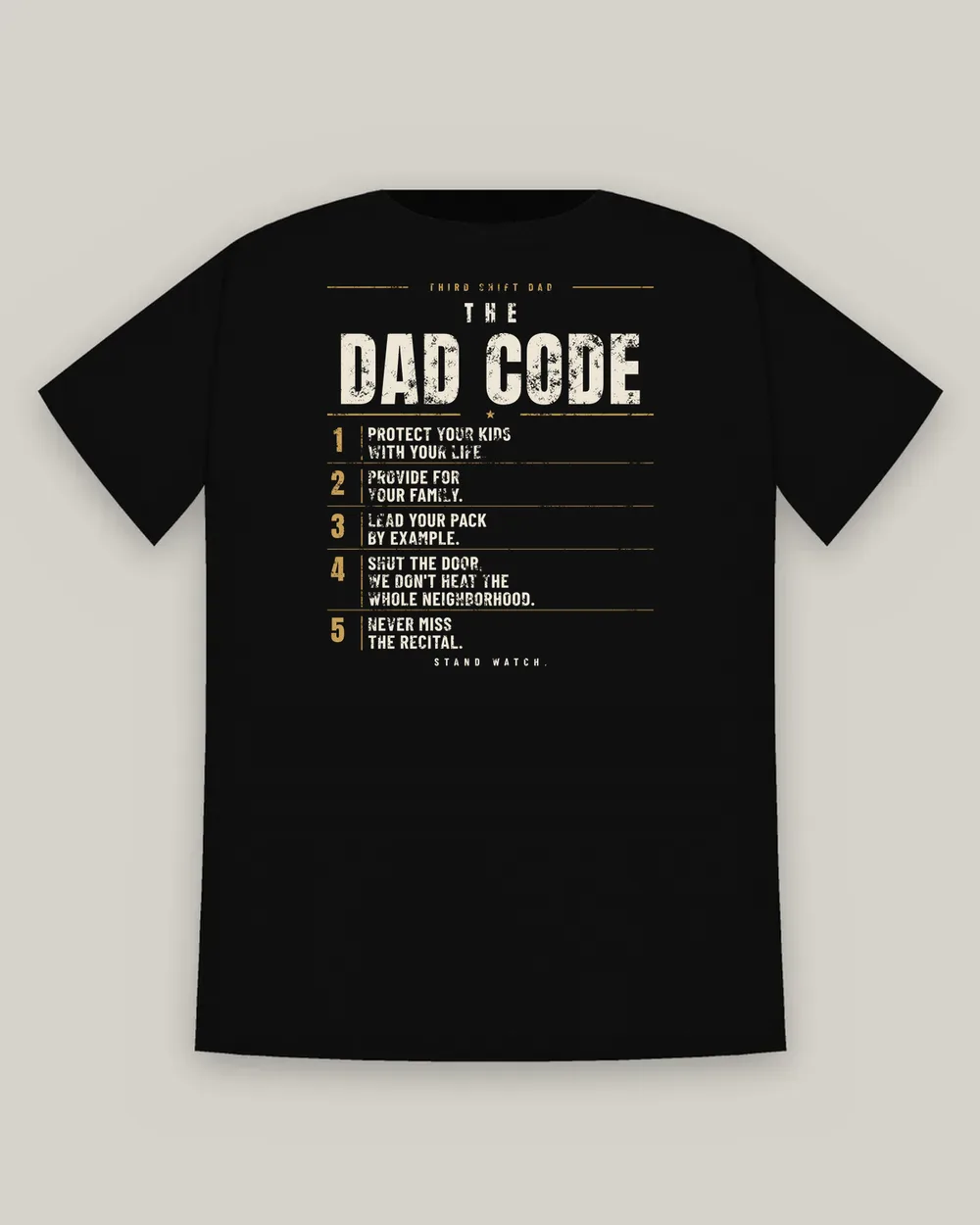 The Dad Code Tee, Black, view 4