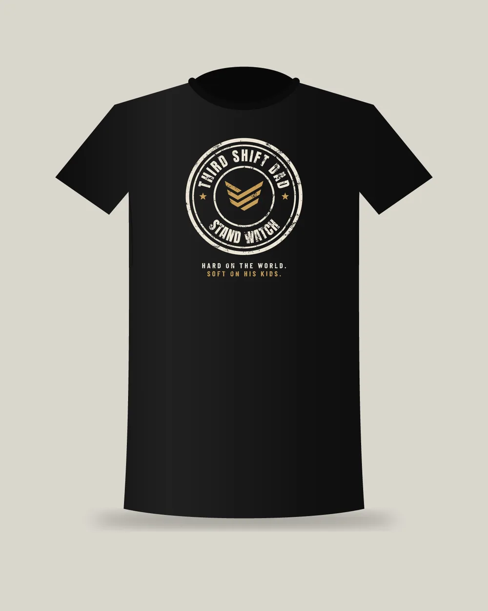 Third Shift Dad Badge Tee, Women's, Black, view 3